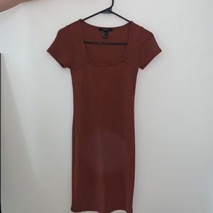 Rust colored body con dress